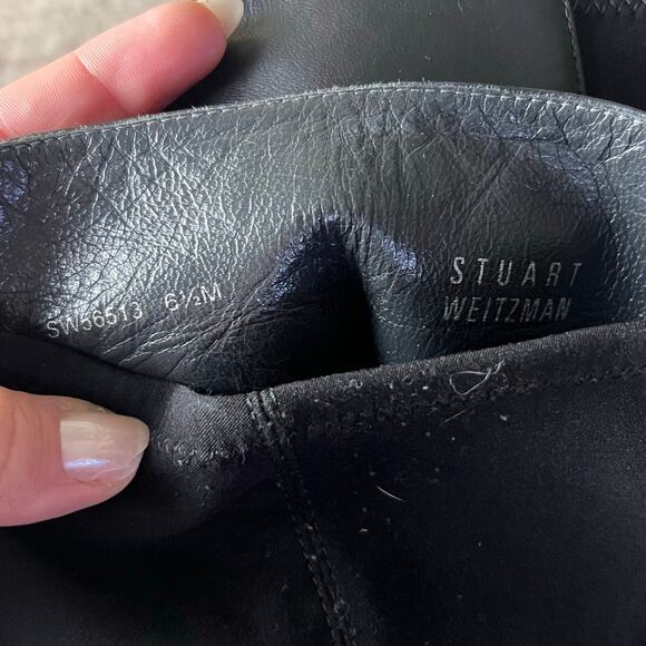 Stuart Weitzman Black Leather Knee High Boots Size 7.5 - Picture 8 of 9